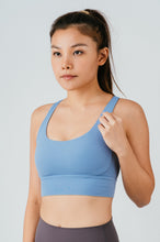 Load image into Gallery viewer, Up and at 'em Longline Bra (Sky)