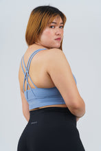 Load image into Gallery viewer, Up and at 'em Longline Bra (Sky)