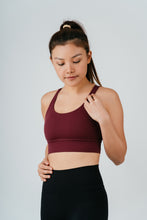 Load image into Gallery viewer, Limitless Sports Bra (Wine)
